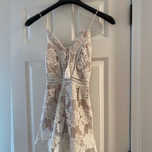 White Lace Short Romper